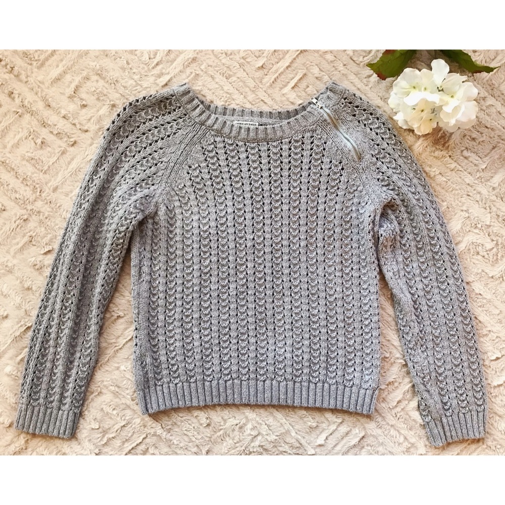 American Eagle Knit Zipper Sweater